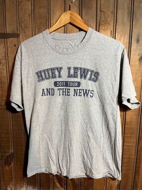 Huey Lewis and The News 2011 Tour Heather Gray Graphic Tee